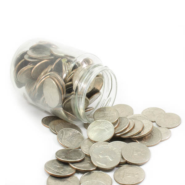 Coins in a jar