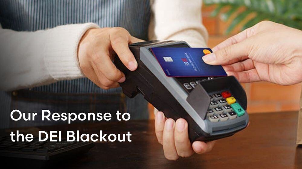 Person paying with Old Glory Bank debit card