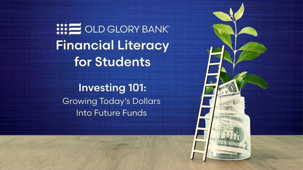 Plant growing from savings jar